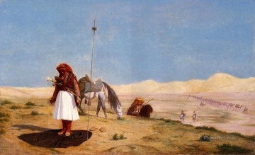 Jean Leon Gerome Painting - Prayer in the Desert Greek Arabian Orientalism Jean Leon Gerome